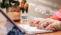 Software developer programming code. Abstract computer script code. Selective focus Royalty Free Stock Photo