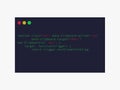 Code window. Development of computer program with interface programming coding.