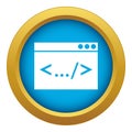 Code window icon blue vector isolated