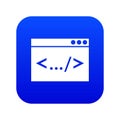Code window icon digital blue