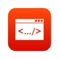 Code window icon digital red