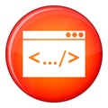 Code window icon, flat style