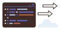 Data Processing and Transfer Concept with Code Window and Arrows Royalty Free Stock Photo