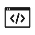 Code window vector icon, Coding symbol. Programming, code, application icon