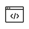Code window vector icon, Coding symbol. Programming, code, application icon