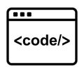 Code window on white background