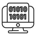 Code zero develop icon outline vector. Gear hosting internet