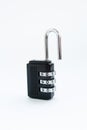 Coded lock for a suitcase on a white background Royalty Free Stock Photo