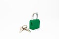 Coded lock for a suitcase on a white background Royalty Free Stock Photo