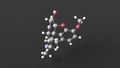 codeine molecular structure, opiate, ball and stick 3d model, structural chemical formula with colored atoms