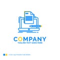 Coder, coding, computer, list, paper Blue Yellow Business Logo t