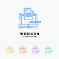 Coder, coding, computer, list, paper 5 Color Line Web Icon Template isolated on white. Vector illustration Royalty Free Stock Photo
