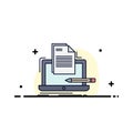 Coder, coding, computer, list, paper Flat Color Icon Vector