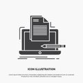 Coder, coding, computer, list, paper Icon. glyph vector gray symbol for UI and UX, website or mobile application Royalty Free Stock Photo