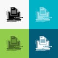 Coder, coding, computer, list, paper Icon Over Various Background. glyph style design, designed for web and app. Eps 10 vector Royalty Free Stock Photo