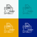 Coder, coding, computer, list, paper Icon Over Various Background. Line style design, designed for web and app. Eps 10 vector Royalty Free Stock Photo