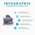 Coder, coding, computer, list, paper Infographics Template for Website and Presentation. GLyph Gray icon with Blue infographic Royalty Free Stock Photo