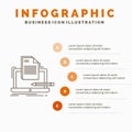Coder, coding, computer, list, paper Infographics Template for Website and Presentation. Line Gray icon with Orange infographic Royalty Free Stock Photo