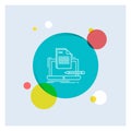 Coder, coding, computer, list, paper White Line Icon colorful Circle Background Royalty Free Stock Photo