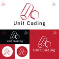 Coder Company Logo.Minimalistic Digital code logo. Programmer icon vector illustration. Software code programmer logo Royalty Free Stock Photo