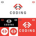 Coder Company Logo.Minimalistic Digital code logo. Programmer icon vector illustration. Software code programmer logo Royalty Free Stock Photo