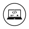 Coder, Custom Coding icon / black color Royalty Free Stock Photo