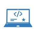 Coder, Custom Coding icon / blue color