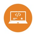 Coder, Custom Coding icon / orange vector