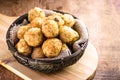 Codfish cakes, codfish cakes, fish meat pastries, Brazilian cod bunuelos, typical of Easter Royalty Free Stock Photo