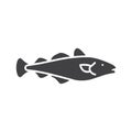 Codfish fish glyph icon. linear style sign for mobile concept and web design