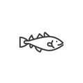 Codfish fish line icon