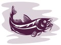 Codfish woodcut style Royalty Free Stock Photo