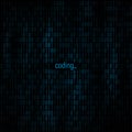 Coding abstract background. Matrix with binary code for Your business project background. Programming background. Vector