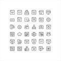 Coding, AI, UX, and Software Development Outline Icons Set Royalty Free Stock Photo