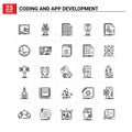 25 Coding And App Development icon set. vector background Royalty Free Stock Photo