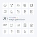 20 Coding And App Development Line icon Pack like coding binary virus program operational