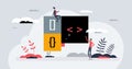 Coding blocks for software development language and tiny person concept Royalty Free Stock Photo