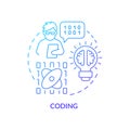 Coding blue gradient concept icon Royalty Free Stock Photo