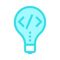 Coding bulb color line icon Royalty Free Stock Photo