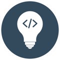 Coding Bulb Isolated Vector icon which can easily modify or edit Royalty Free Stock Photo