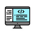 Coding code geek color icon vector illustration Royalty Free Stock Photo