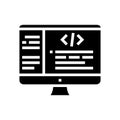coding code geek glyph icon vector illustration Royalty Free Stock Photo