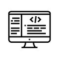 Coding code geek line icon vector illustration Royalty Free Stock Photo