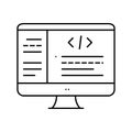 coding code geek line icon vector illustration Royalty Free Stock Photo