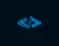 Coding code html programming language icon with plexus effect. Connected lines with dots. Illustration Royalty Free Stock Photo
