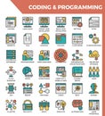 Coding & Programming concept detailed line icons