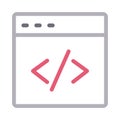 Coding colour line vector icon Royalty Free Stock Photo