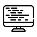 Coding on computer screen line icon vector illustration Royalty Free Stock Photo