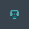 Coding concept blue line icon. Simple Royalty Free Stock Photo