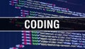 CODING concept illustration using code for developing programs and app. CODING website code with colourful tags in browser view on Royalty Free Stock Photo